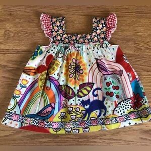 Custom Color Run Kitty Shabby Top